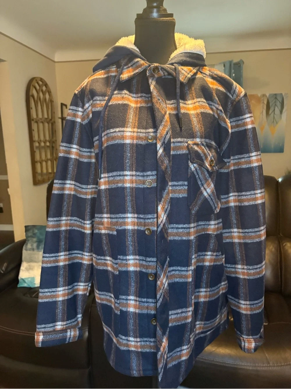 Men's Sunrise Kingdom Navy Plaid Hooded Jacket